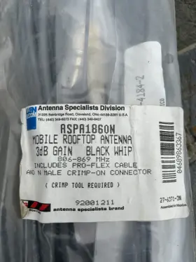 Aspa1860n Antenna Specialists 806-869 Mhz Rooftop Cable And Connector New
