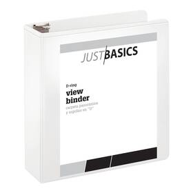 Just Basics Od02759ea View 3-ring Binder 3 Inch D-rings White