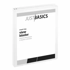 Od02765ea Just Basics Basic View 3-ring Binder 1 Inch Round Rings White