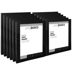 Just Basics Od02794 1/2 Inch Round-ring View Binder Black 12-pk
