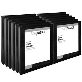 Just Basics Od03317 View 3-ring Binder 1 Inch Round Rings Black Pack Of 12