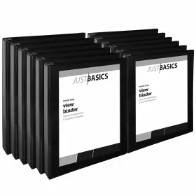 Od03317 Just Basics View 3-ring Binder 1 Inch Round Rings Black Pack Of 12