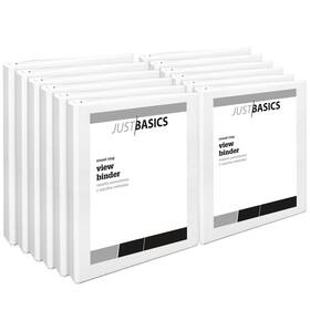 Just Basics Od05525 1 Inch Round-ring View Binders White 12-pk