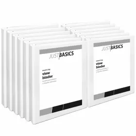 Od05525 Just Basics 1 Inch Round-ring View Binders White 12-pk