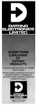 Datong Electronics Catalogue 1985 Amateur Shortwave Radio Accessories Like. Price: $15.00.